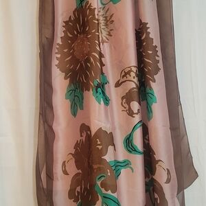 Floral Print Silk Scarf